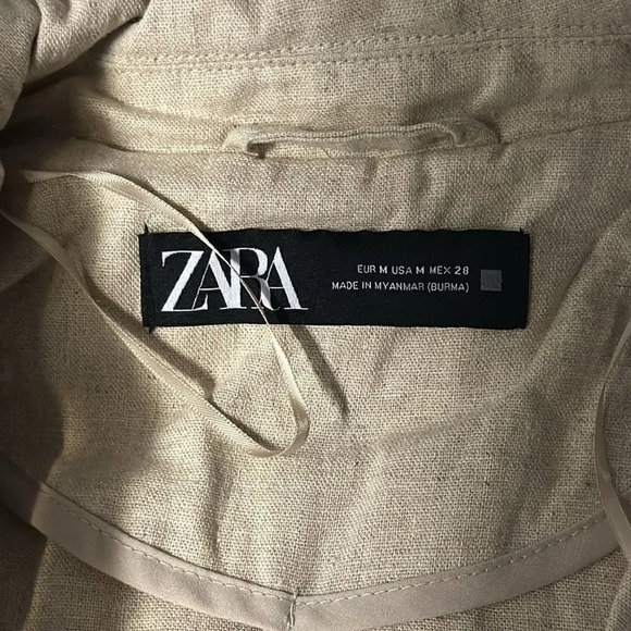 ZARA | Light Beige | LINEN BLEND BELTED TRENCH - Picture 11 of 11